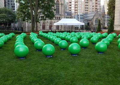 Manulife Custom Branded Exercise Balls and Stands